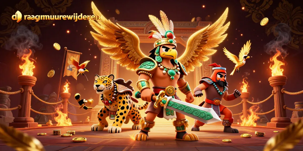 Draagmuur verwijderen met een Azteekse krijger in een speelse casino omgeving.