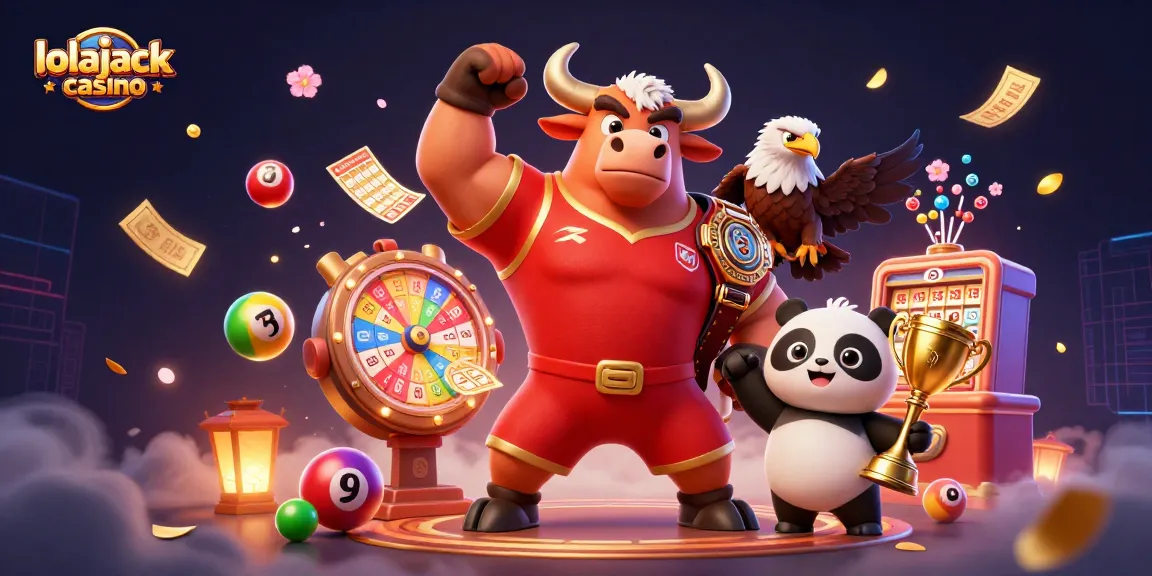 Experience the excitement of lolajack casino with vibrant characters winning big in a lively gaming scene.